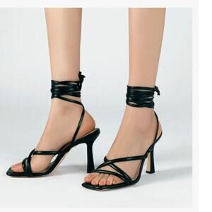 Heels SIZE 10.5 BLACK STRAPPY Formal